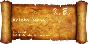 Krisko Barna névjegykártya
